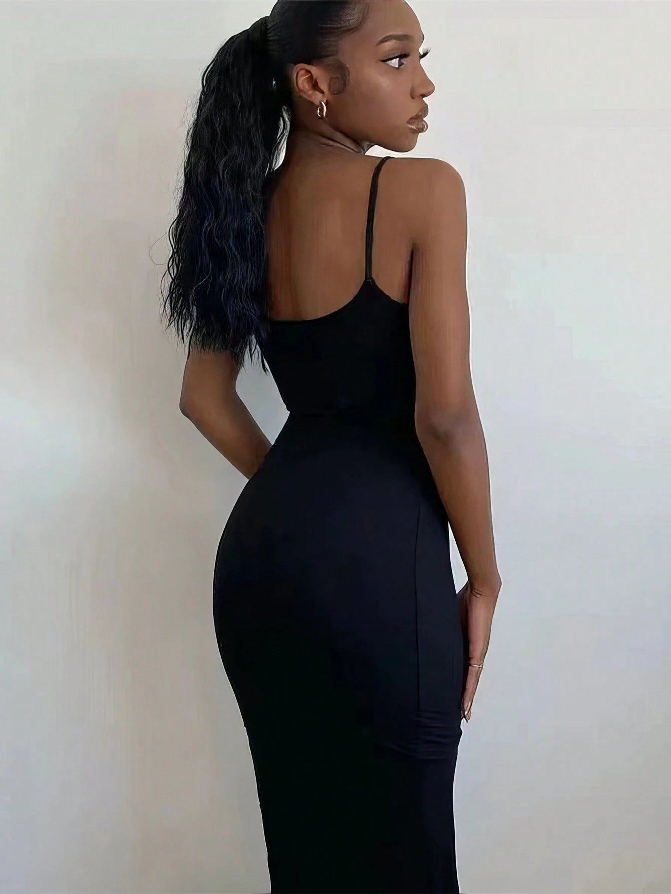 Women'S Solid Color Mermaid Tail Cami Dress Sexy Dress