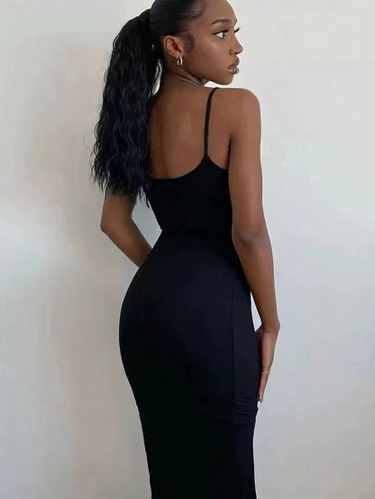 Women'S Solid Color Mermaid Tail Cami Dress Sexy Dress