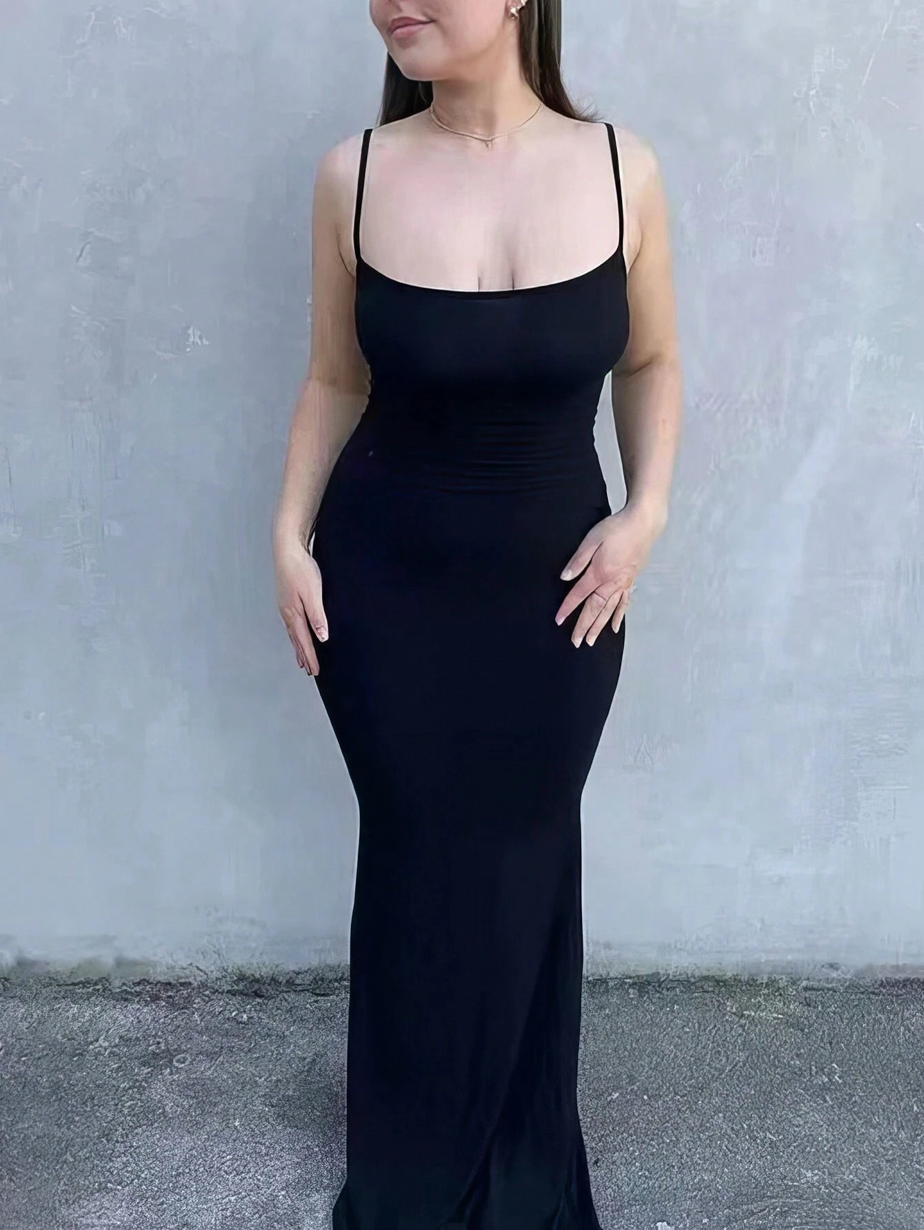 Women'S Solid Color Mermaid Tail Cami Dress Sexy Dress